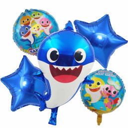 Foil Balloon - Baby Shark, 5pcs./set